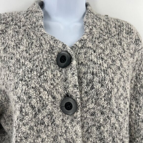 ALPS Women's M Alpaca Blend Cardigan Sweater Heather Gray Button Up Cabin Core - Picture 10 of 11